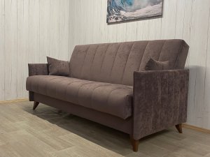 Диван Престиж-3 НПБ, велюр Sensey Dusty plum в Нижней Салде - nizhnyaya-salda.magazin-mebel74.ru | фото