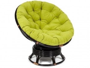 Кресло-качалка Papasan w 23/01 B с подушкой Antique brown, флок Олива в Нижней Салде - nizhnyaya-salda.magazin-mebel74.ru | фото