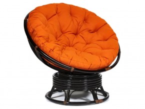 Кресло-качалка Papasan w 23/01 B с подушкой Antique brown, ткань Оранжевый в Нижней Салде - nizhnyaya-salda.magazin-mebel74.ru | фото