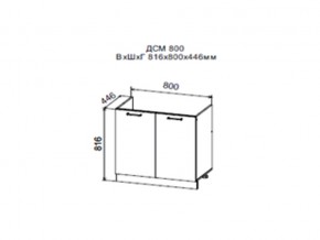 Шкаф нижний ДСМ800 под мойку в Нижней Салде - nizhnyaya-salda.magazin-mebel74.ru | фото